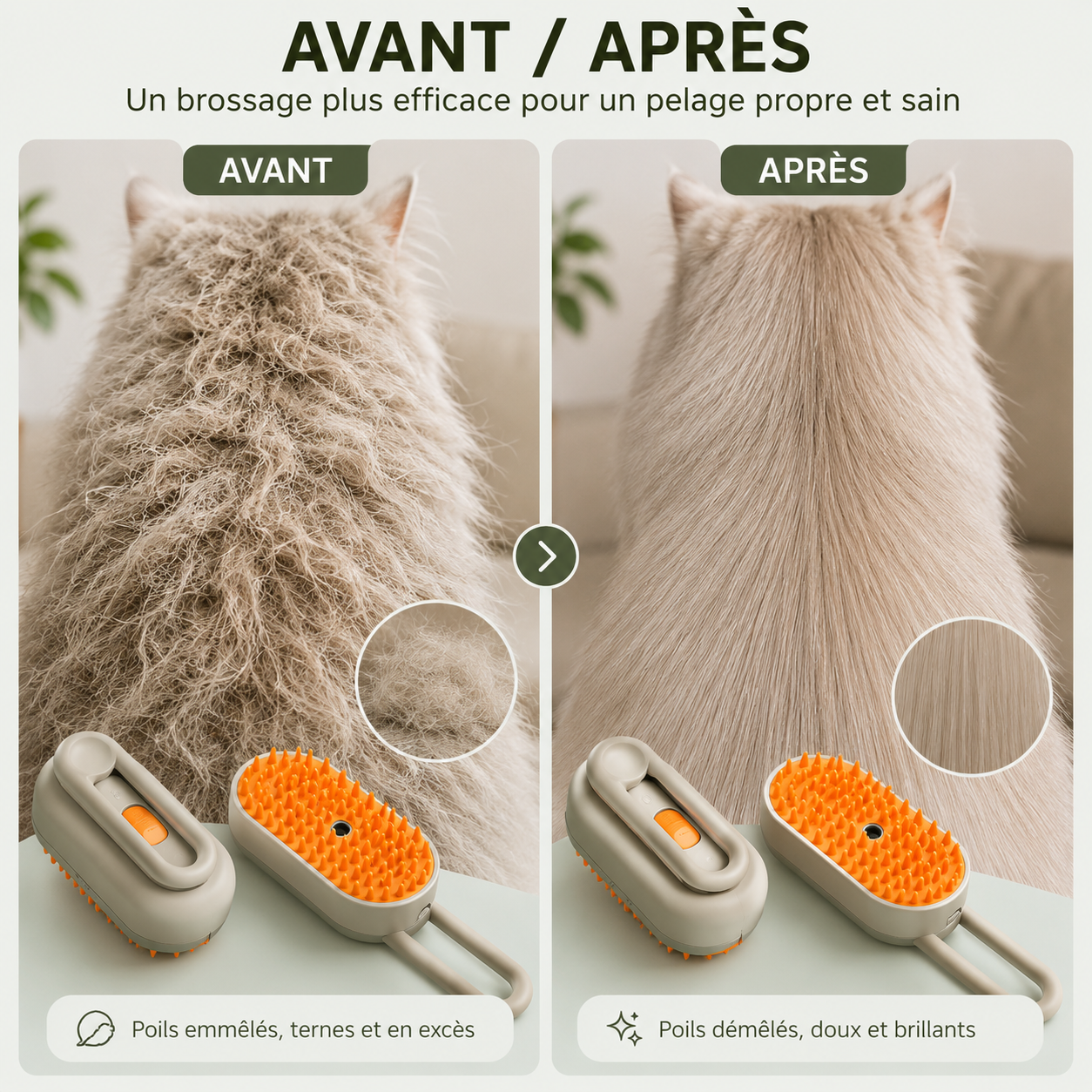 Brosse Classique : Brosse Vapeur Électrique pour Chien et Chat — PAWLY