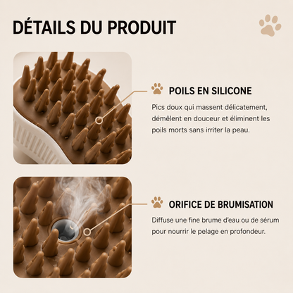 Brosse Patte de Chat : Brosse Vapeur Patte de Chat pour Chien et Chat — PAWLY